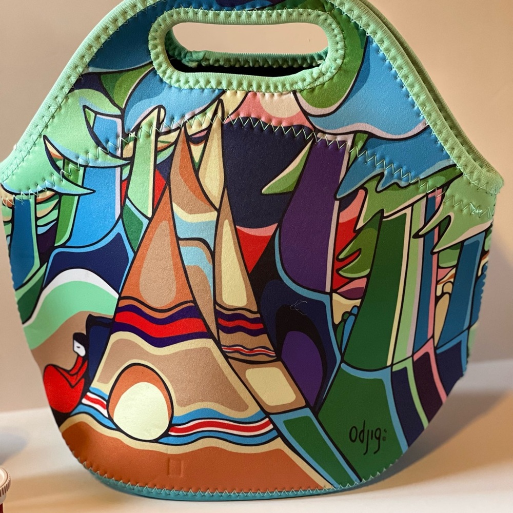 Lunch Bag/ Tote- Oscardo -Canadian Artist-Abstract-  Neoprene/ Poly 11” X 11”